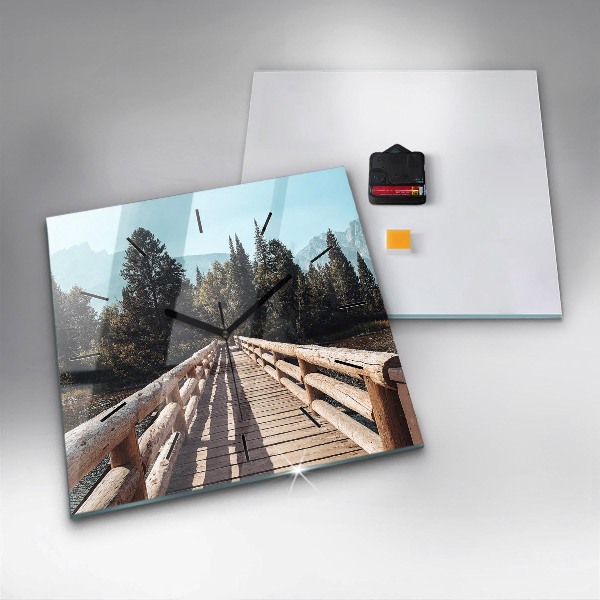 Horloge murale carrée Montagnes de Yellowstone