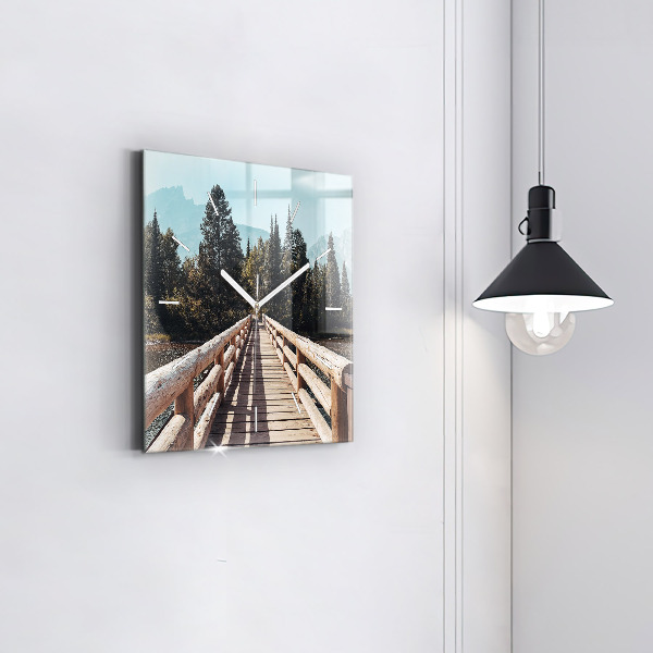 Horloge murale carrée Montagnes de Yellowstone