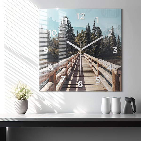Horloge murale carrée Montagnes de Yellowstone
