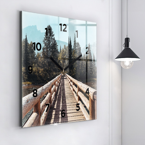 Horloge murale carrée Montagnes de Yellowstone