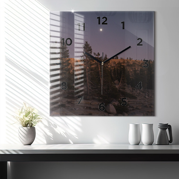 Horloge murale carrée Route rocheuse de Yosemite