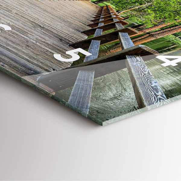 Horloge murale carrée Pont en bois de Yosemite