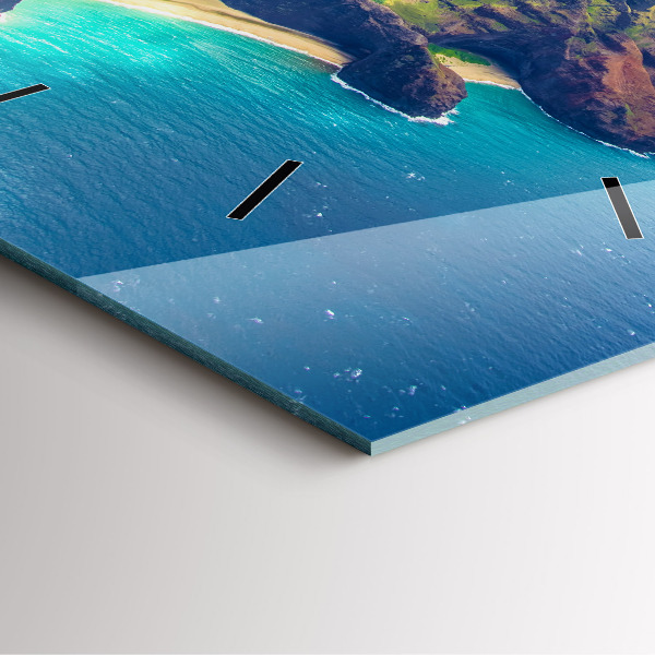 Horloge murale carrée La mer à Hawaï