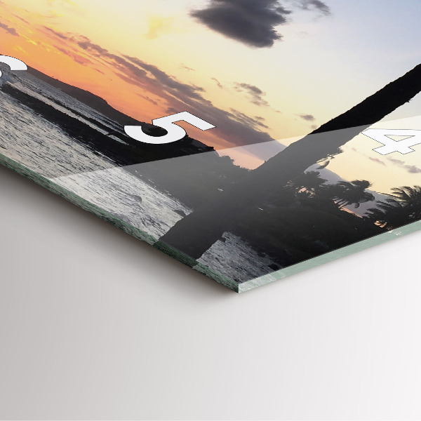 Horloge murale carrée Palmier et lever de soleil