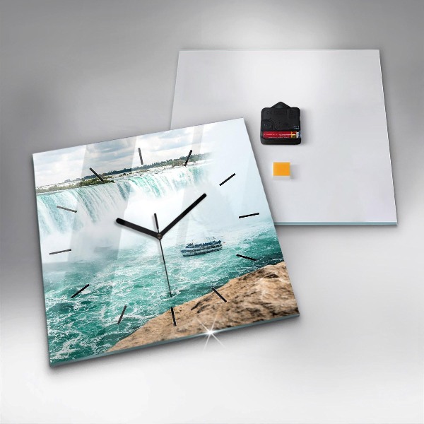 Horloge murale carrée Le Bateau et Niagara