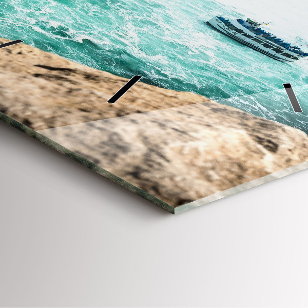 Horloge murale carrée Le Bateau et Niagara