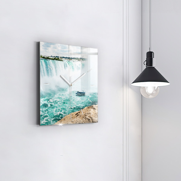 Horloge murale carrée Le Bateau et Niagara