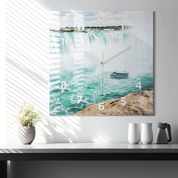 Horloge murale carrée Le Bateau et Niagara