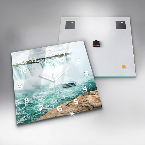 Horloge murale carrée Le Bateau et Niagara