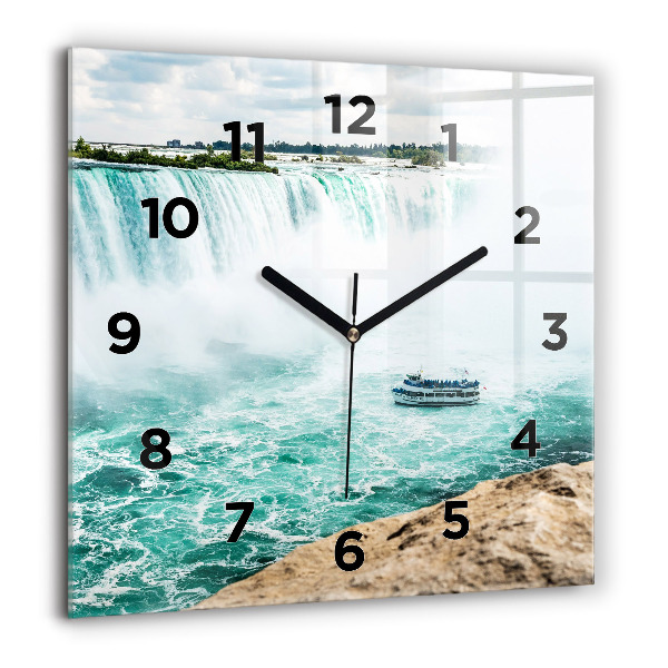 Horloge murale carrée Le Bateau et Niagara