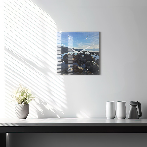 Horloge murale carrée Vue sur la mer