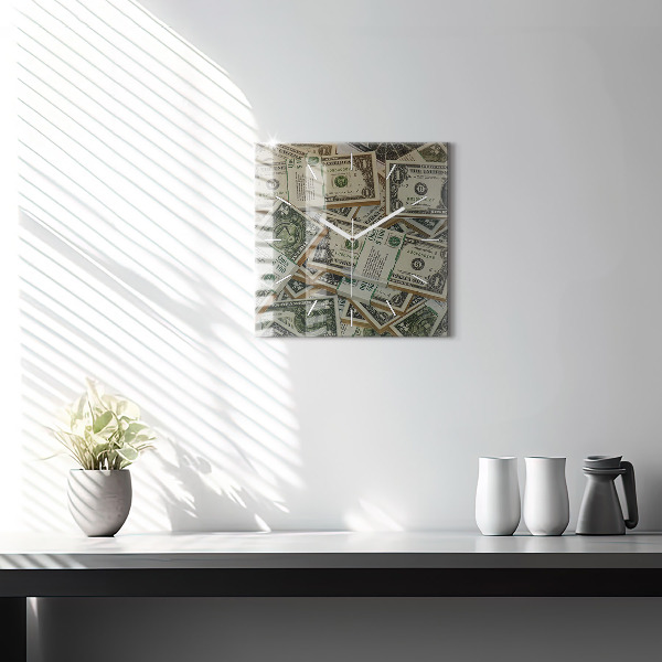 Horloge murale carrée 1 dollar américain