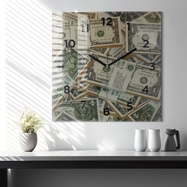 Horloge murale carrée 1 dollar américain