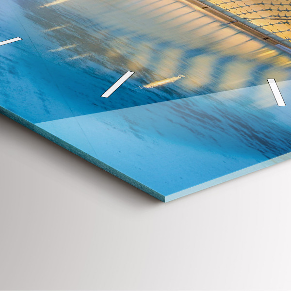 Horloge murale carrée Coucher de soleil sur la ville