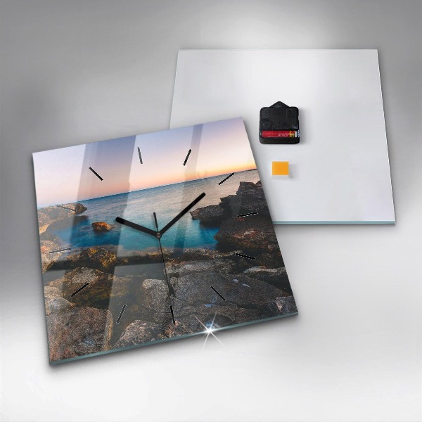 Horloge murale carrée Paysage marin