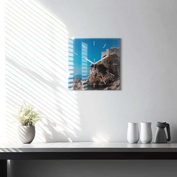 Horloge murale carrée Falaises de Dubrovnik