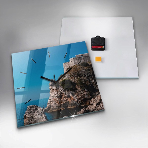 Horloge murale carrée Falaises de Dubrovnik