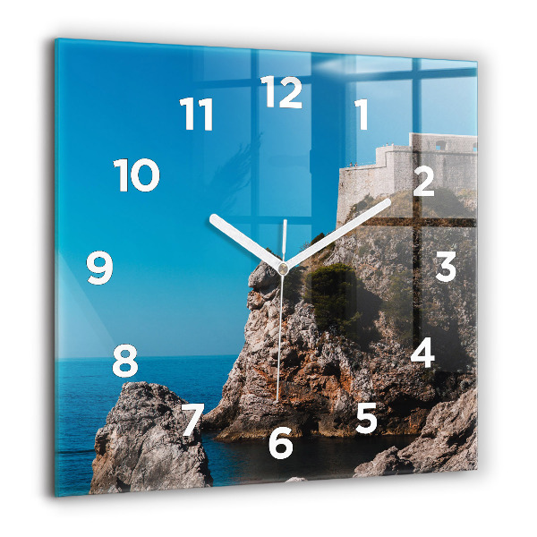 Horloge murale carrée Falaises de Dubrovnik