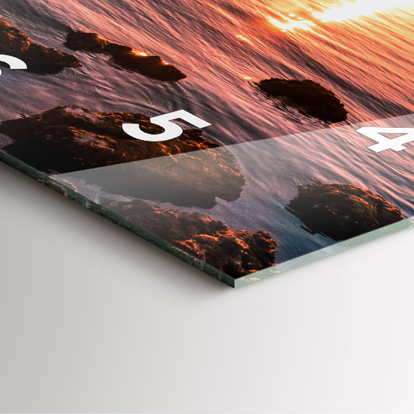 Horloge murale carrée Rochers au coucher du soleil