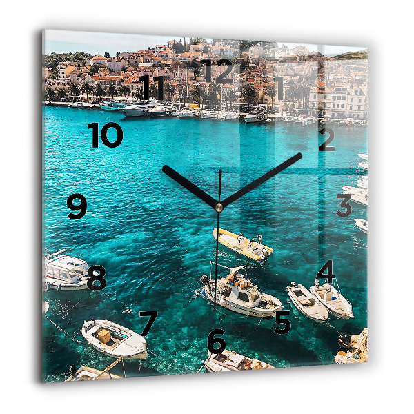 Horloge murale carrée Bateaux en Croatie