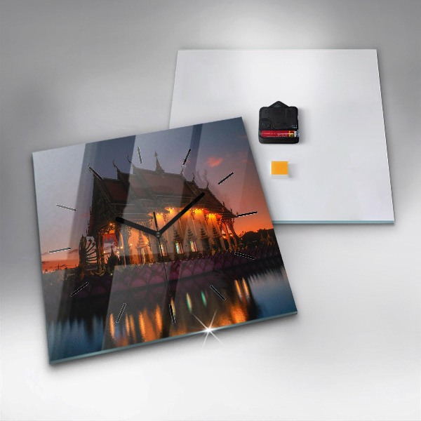 Horloge murale carrée Temple à Bangkok