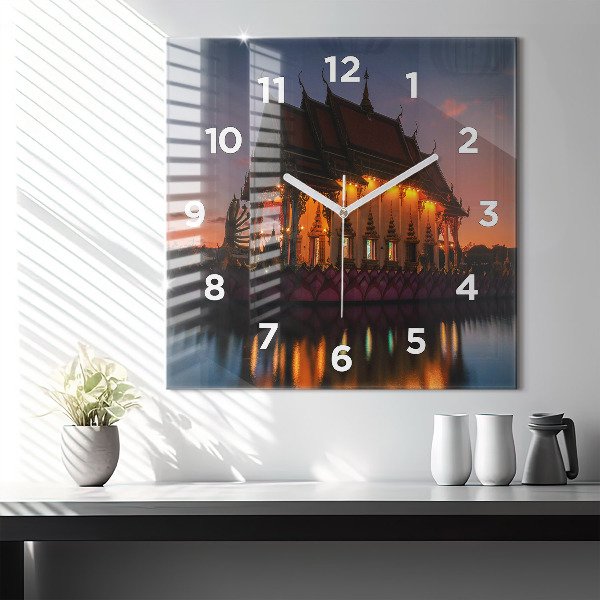 Horloge murale carrée Temple à Bangkok