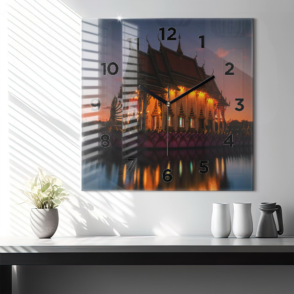 Horloge murale carrée Temple à Bangkok