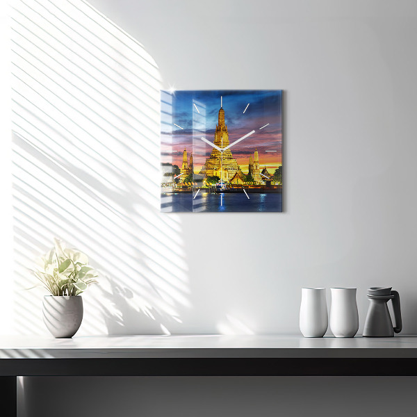 Horloge murale carrée Temple à Bangkok