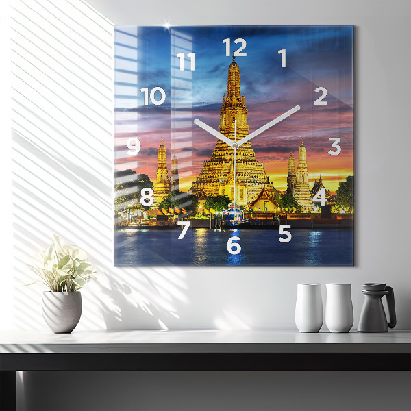 Horloge murale carrée Temple à Bangkok