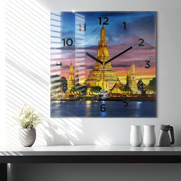 Horloge murale carrée Temple à Bangkok