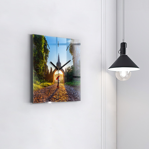 Horloge murale carrée Parc de Surat Thani en Thaïlande