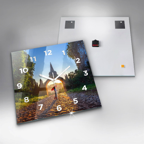 Horloge murale carrée Parc de Surat Thani en Thaïlande