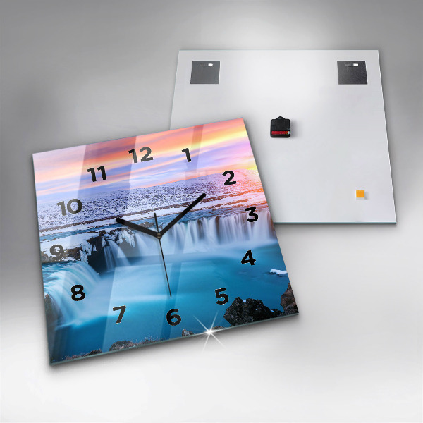 Horloge murale carrée Cascade de Godafoss, Islande
