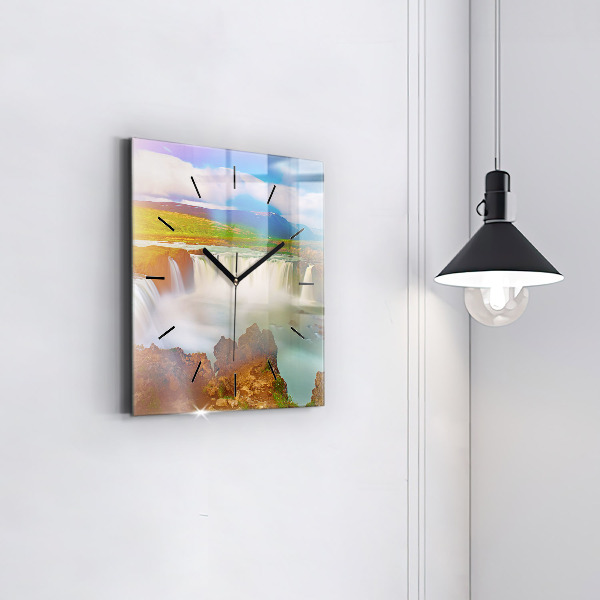 Horloge murale carrée Godafoss en Islande