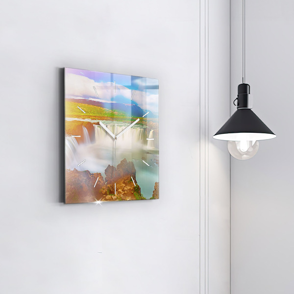 Horloge murale carrée Godafoss en Islande