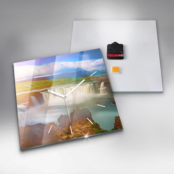 Horloge murale carrée Godafoss en Islande