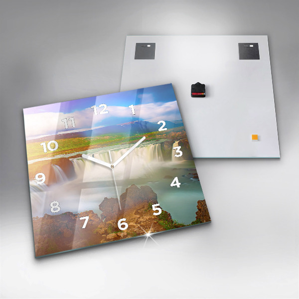 Horloge murale carrée Godafoss en Islande