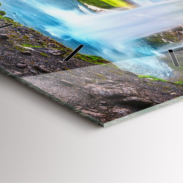 Horloge murale carrée Cascade en Islande