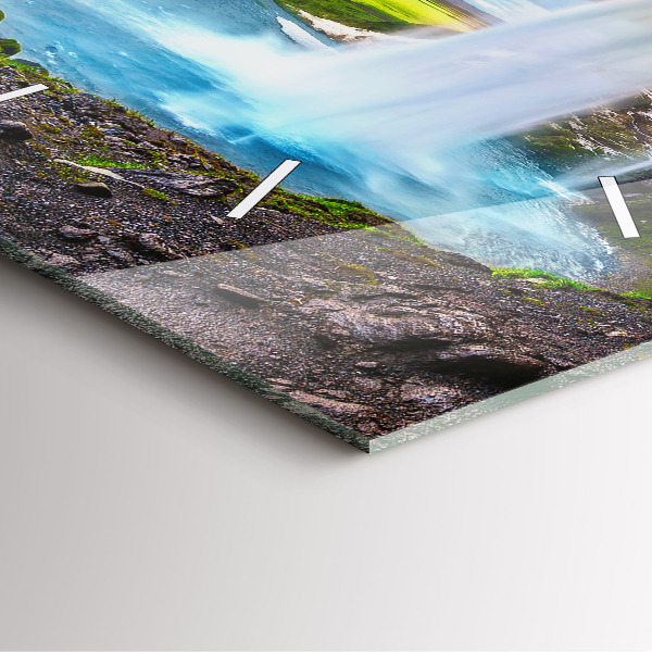 Horloge murale carrée Cascade en Islande