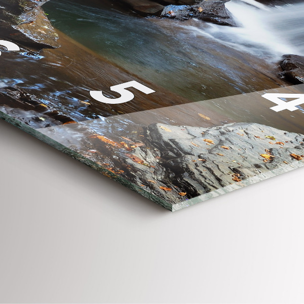 Horloge murale carrée 'Cascade et rochers d''Islande'