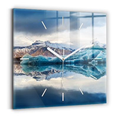 Horloge murale carrée Lac Jokulsarlon Islande