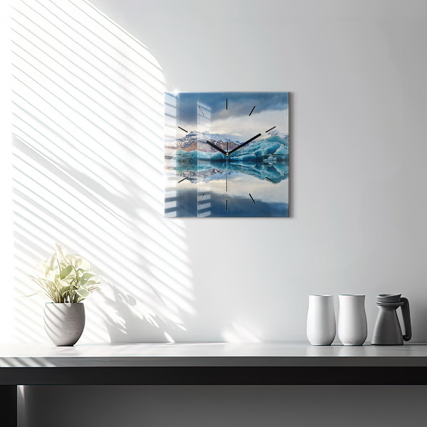 Horloge murale carrée Lac Jokulsarlon Islande