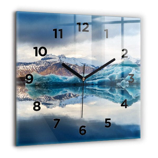Horloge murale carrée Lac Jokulsarlon Islande