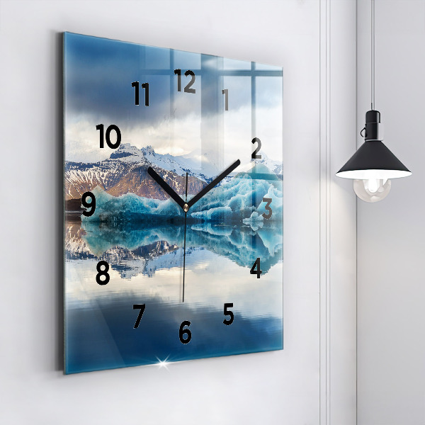 Horloge murale carrée Lac Jokulsarlon Islande