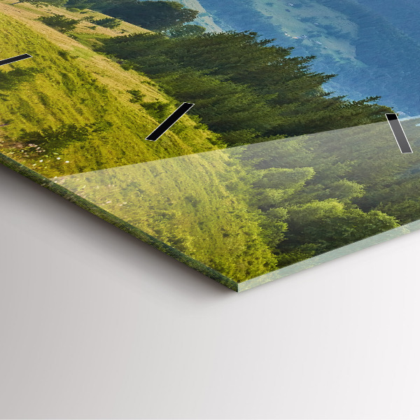 Horloge murale carrée Paysage avec forêts