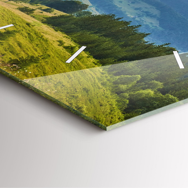 Horloge murale carrée Paysage avec forêts