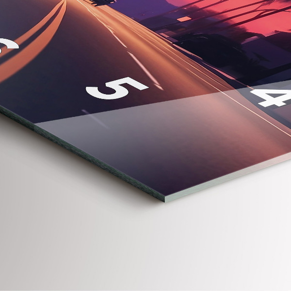 Horloge murale carrée Coucher de soleil à Los Angeles