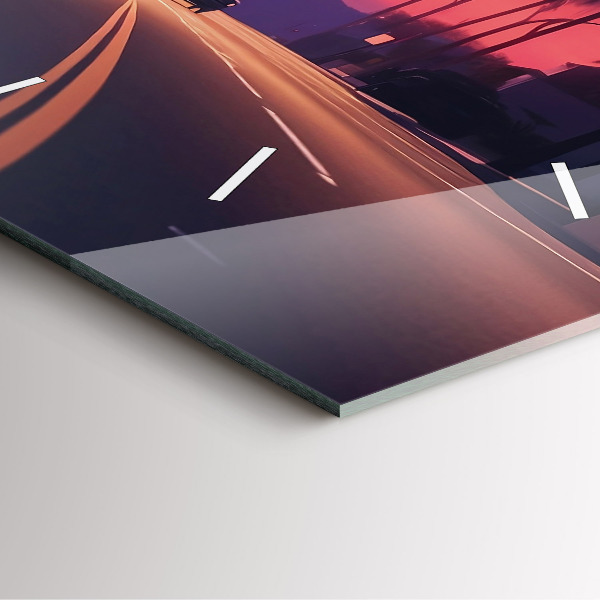 Horloge murale carrée Coucher de soleil à Los Angeles