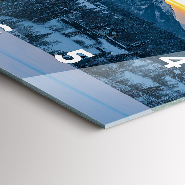 Pendule carrée en verre Paysage de montagne