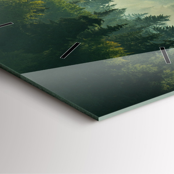 Horloge carrée en verre Lever de soleil sur les Beskides